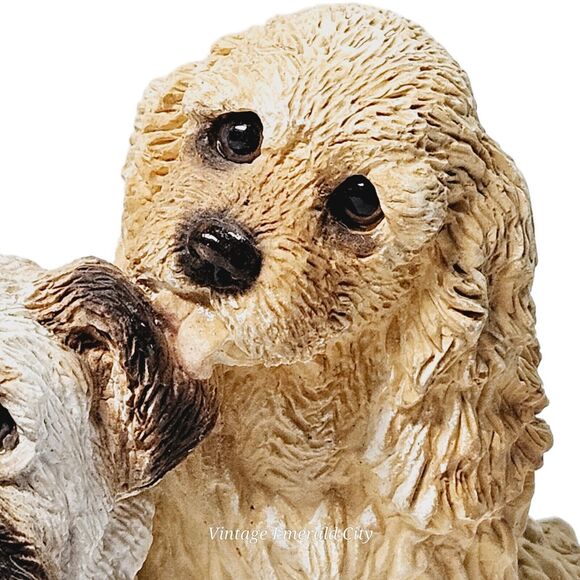 Vintage Stone Critters 1987 BullDog Pup & Cocker SC-269 Dog Figurine Sculpture - Picture 4 of 9